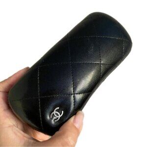 Chanel Black Quilted Eyeglasses Sunglasses Hard Case - made in Italy 🇮🇹